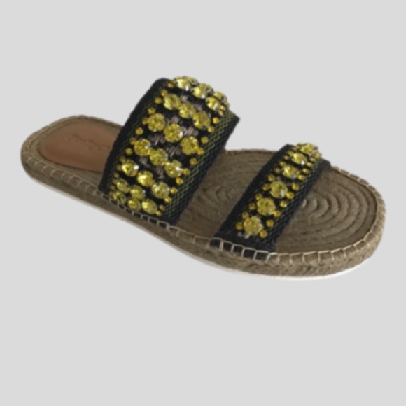 New with box SEE BY CHLOE Kaori Embellished Slide Sandals Size 6 - Picture 6 of 14